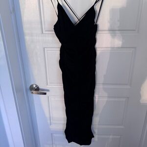 Zara Ruched Strappy Dress XS Black